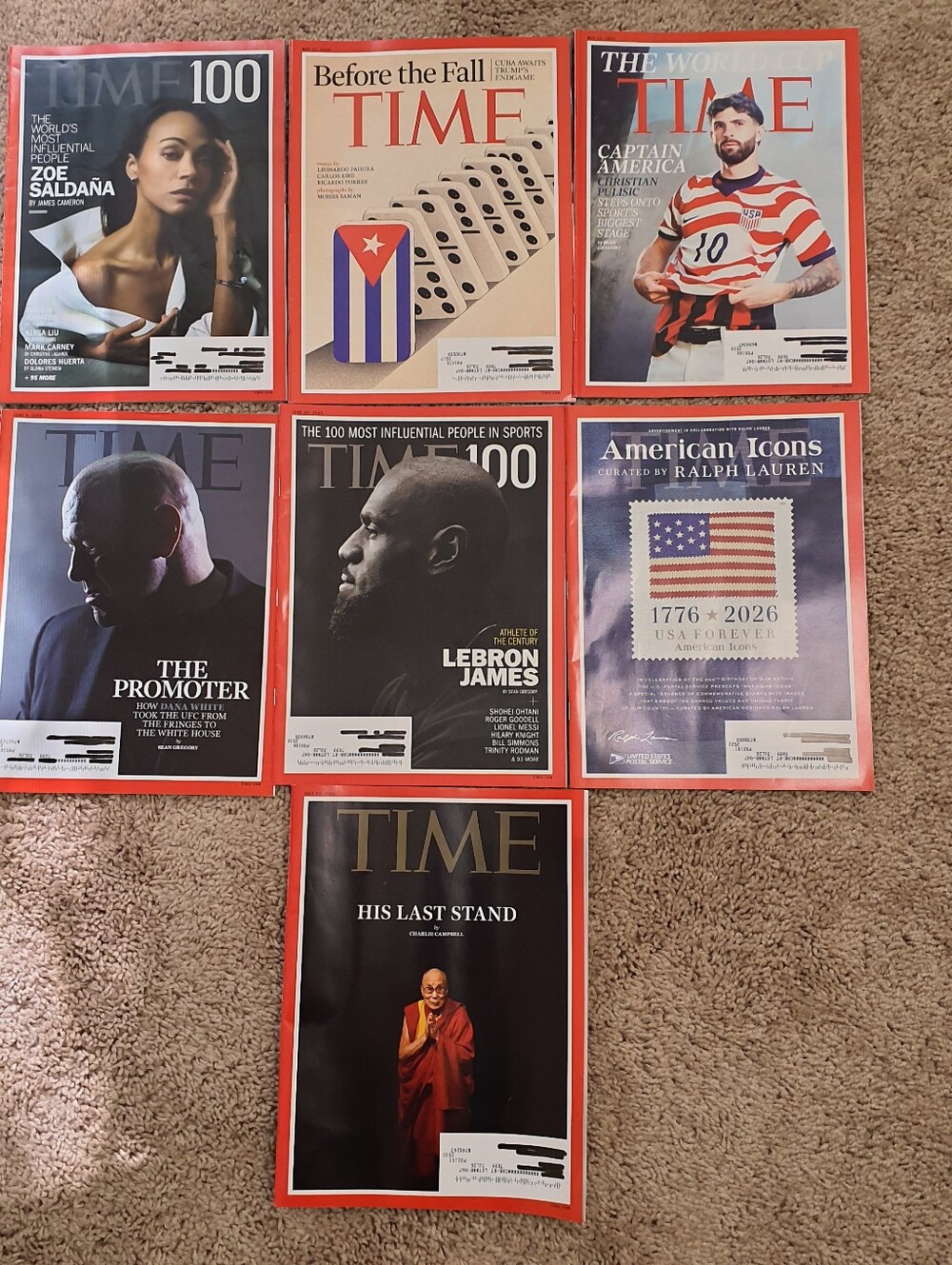 Time Magazine Lot of 7 Apr to Jul 2026 Issues For Magazine Collectors